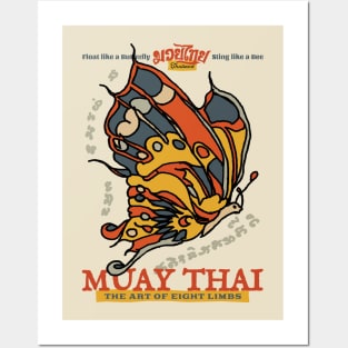 Muay Thai Tattoo Butterfly Posters and Art